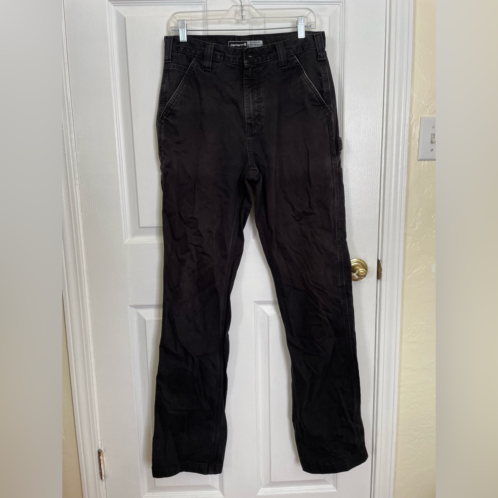 Carhartt Relaxed Fit Twill Utility Work Pants Black BN0324-M Men 32x36 Workwear